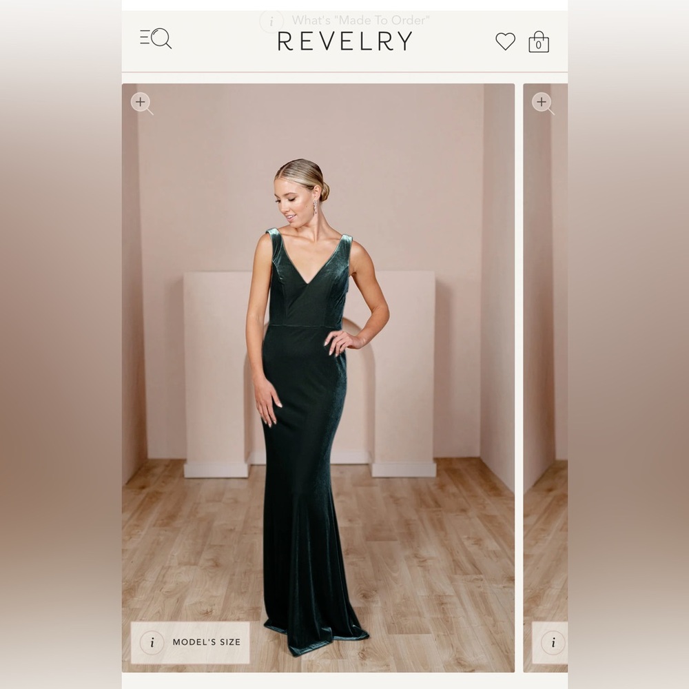 REVELRY DAKOTA VELVET DRESS - Classic Emerald 614 - size 8